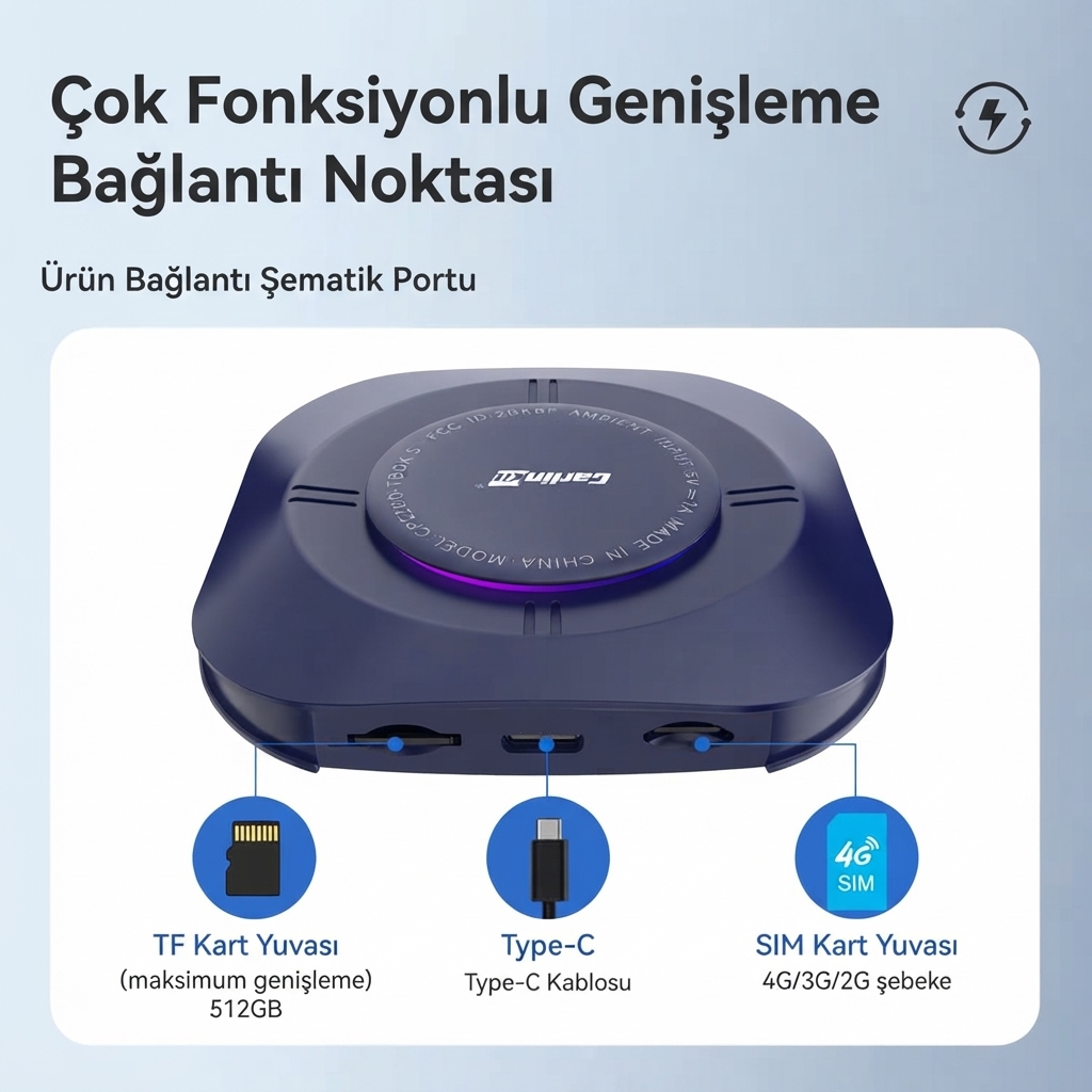 主2 Carlinkit Tbox S2P Kablosuz CarPlay Android Auto Adaptörü | Android 13.0, 8G+128G, Qualcomm SM6225 - Görsel 3