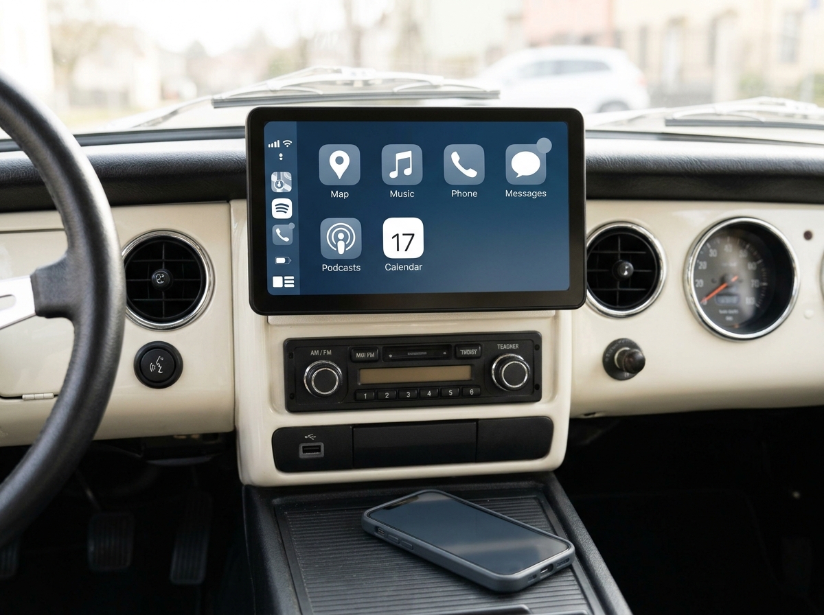 Kablosuz CarPlay bağlantısı kurulduktan sonra araç ekranında açılan CarPlay ana ekranı